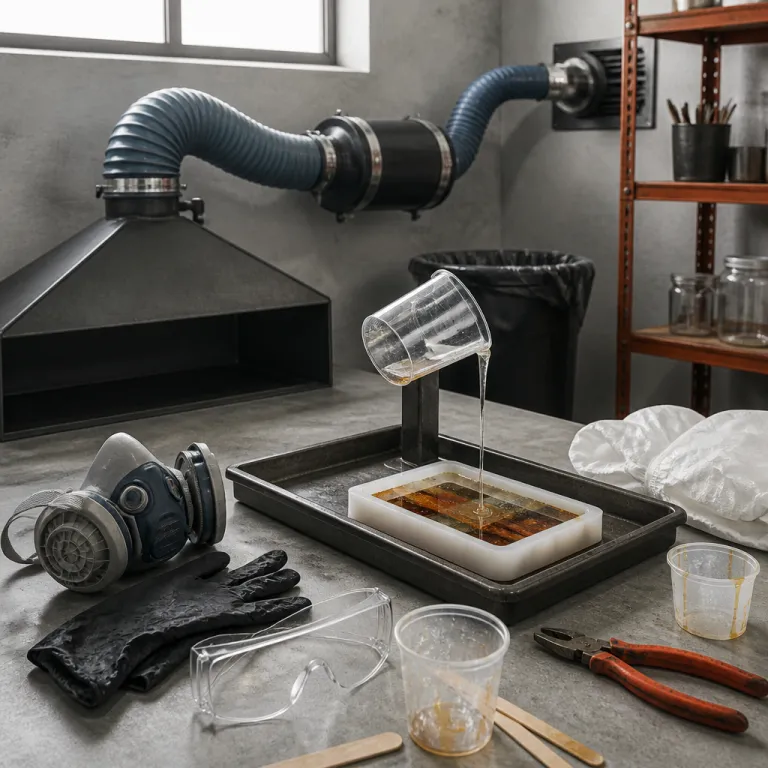 Résine en atelier fermé : ventilation, EPI et ce que les tutoriels Instagram passent sous silence