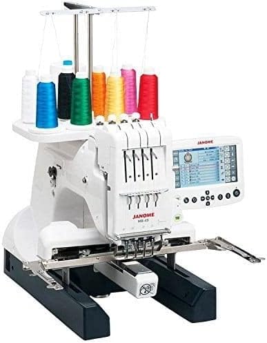 Janome Mb-4s Four-needle machine à broder avec chapeau inclus Créoles, éclaire Hoops