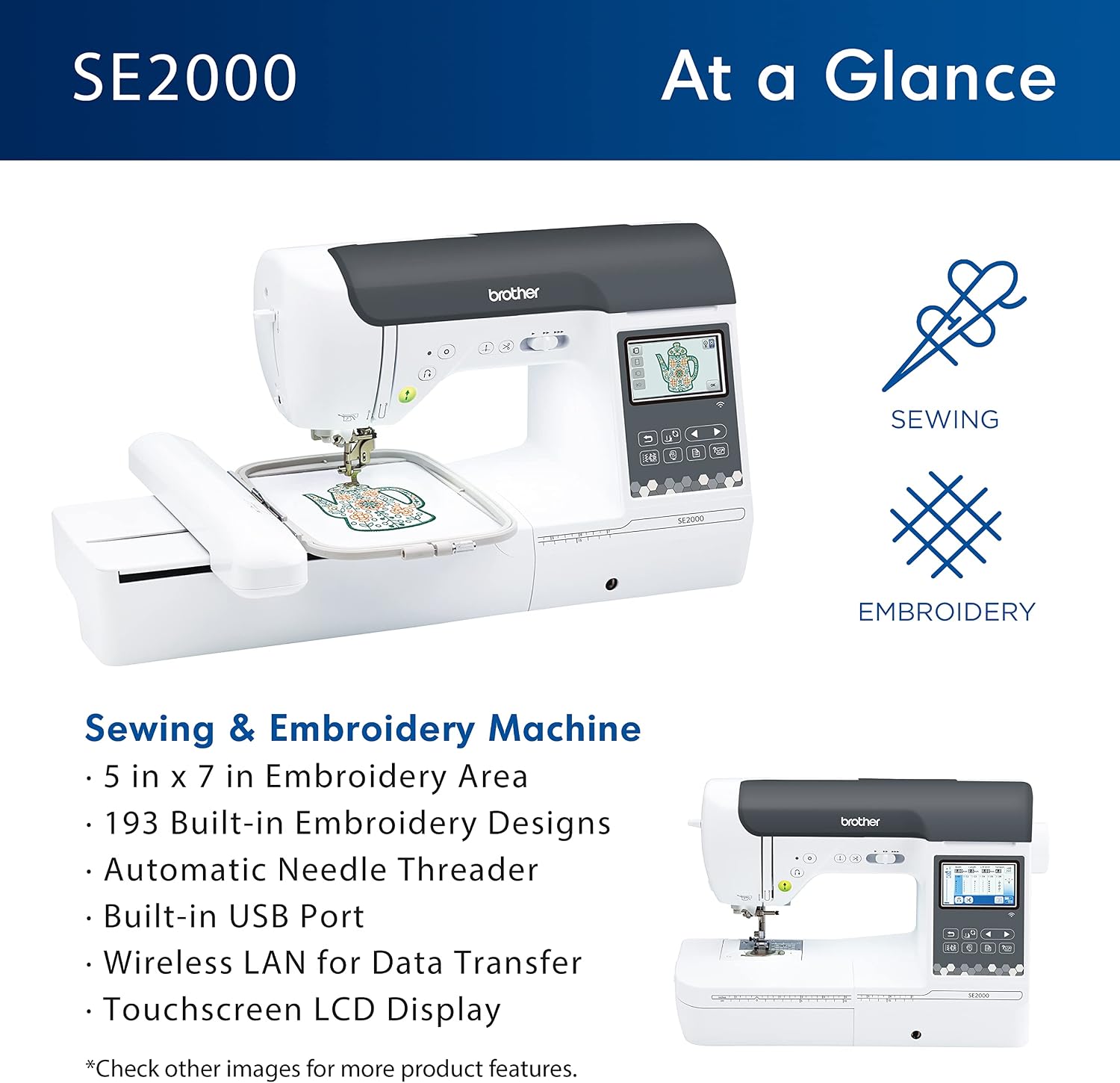 SE2000 Machine à coudre et à broder informatisée SE2000 Solo a máquina
