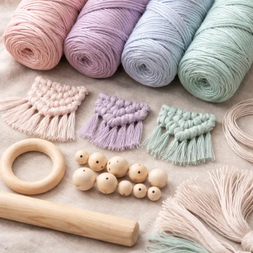 Bien choisir ses fournitures pour macramé mural : du fil aux supports en bois naturel