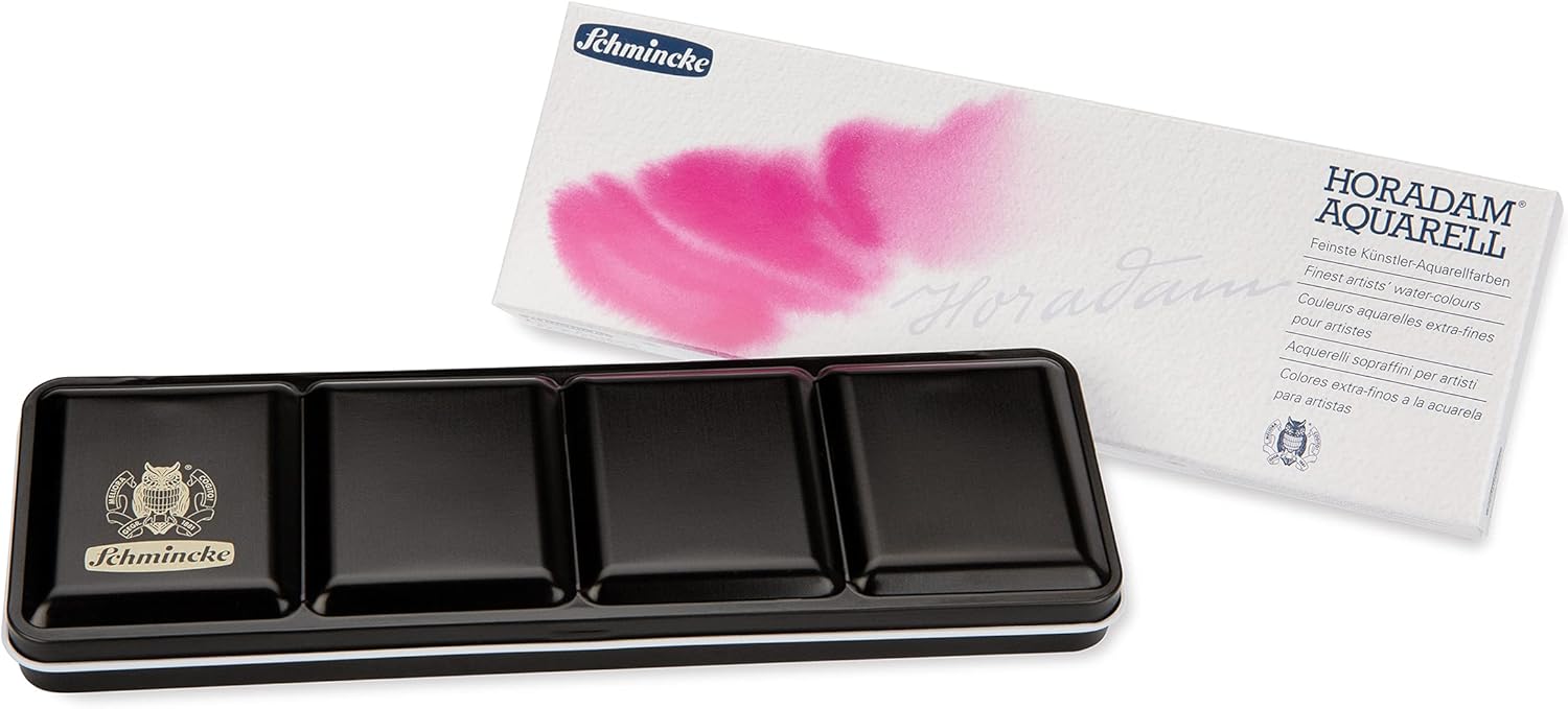 HORADAM® AQUARELL, coffret avec 24 nuances aquarelles extra-fines, 74424097, coffret en métal, 24 x 1/2 godets