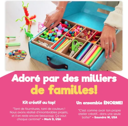 Boite Activités Manuelles pour Enfants - Maxi Coffret 3000 Pcs ge 4-12 ans, Kit Loisir Creatif Enfant, Kit Bricolage Enfants, Activité Manuelle Enfant Craft Chest