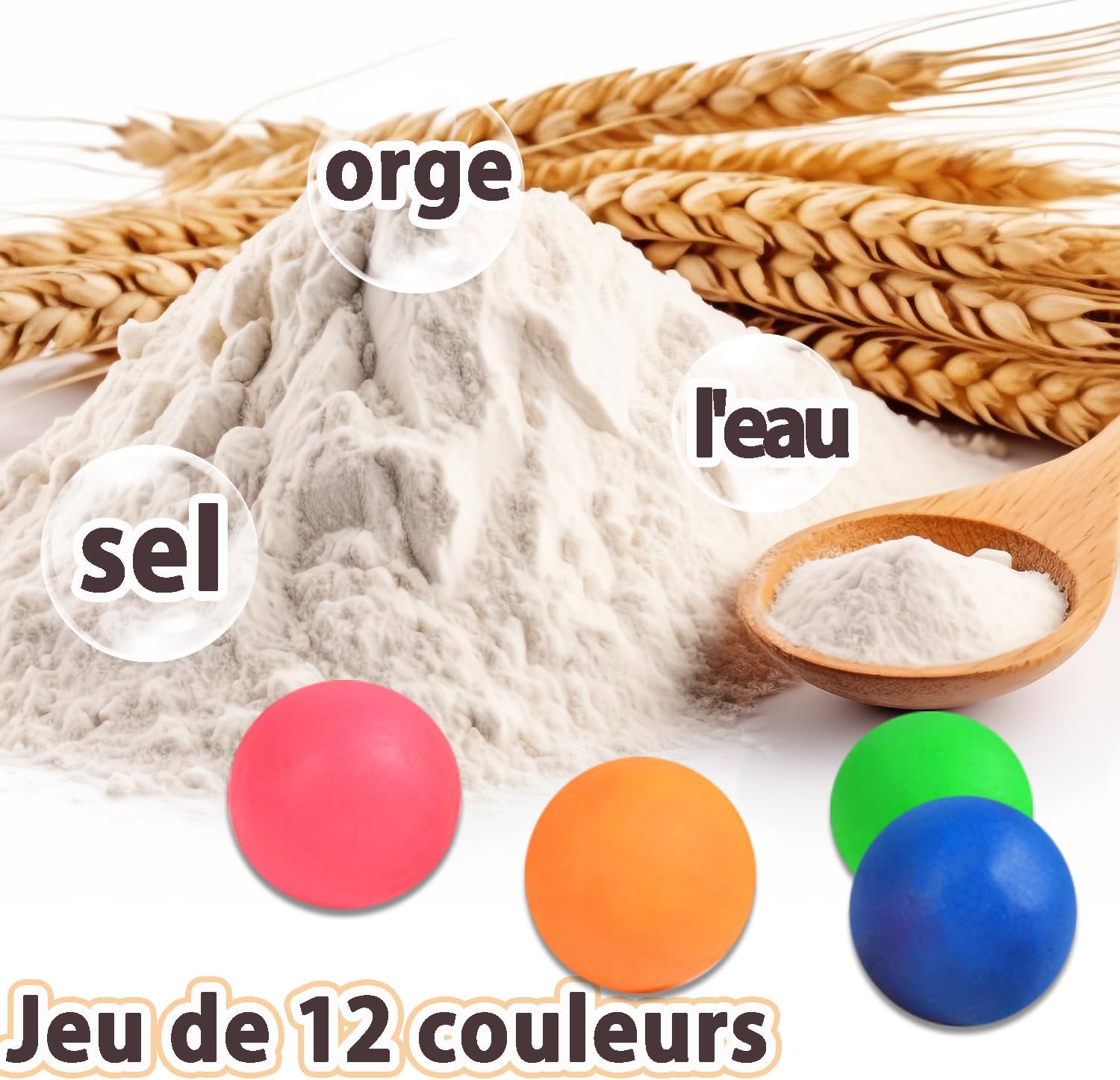 Kit Pâte à Modeler Enfant, Accessoires Pâte à Modeler Kitchen Creations avec 12 Pots, Machine à Glace, Machine à Pâtes et Burger, Outils et Moules, Cadeau Enfants dès 3 Ans