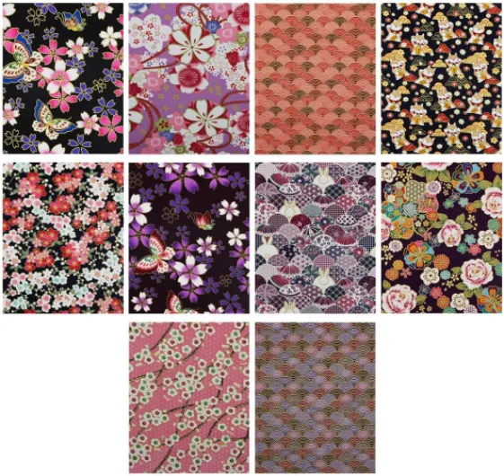 30 pièces Tissus Coton Style Japonais Bronzant Imprime Patchwork 20 x 25 cm Couture Quilting Scrapbooking Loisir Créatifs DIY Fabric à la Main en Tissu à Coudre (Coloré Doré)