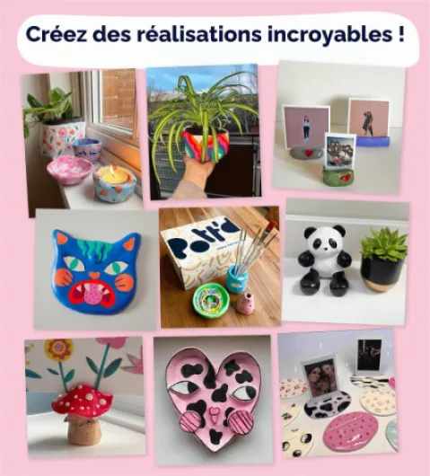 Pott'd Kit Argile Autodurcissante Prête à l'Emploi pour Poterie sans Cuisson - Kit pour Débutants avec Outils, Peintures, Pinceaux, Enduit d'Étanchéité & Guide Pratique Inclus Peintures pastelles