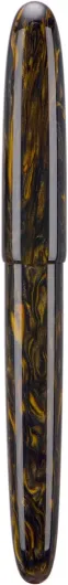 Asvine C80 Stylo-plume #8 Pointe Stub 1,1 mm Grand stylo artisanal de calligraphie et dessin artistique avec convertisseur étui de stylo ensemble de collection (Marron doré) Brown Gold Stub