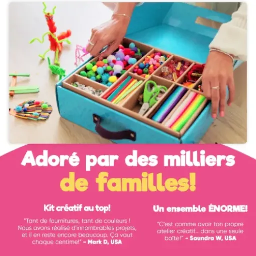 Test Blue Squid Craft Chest 3000 pcs : le gros coffret créatif qui occupe vraiment les enfants
