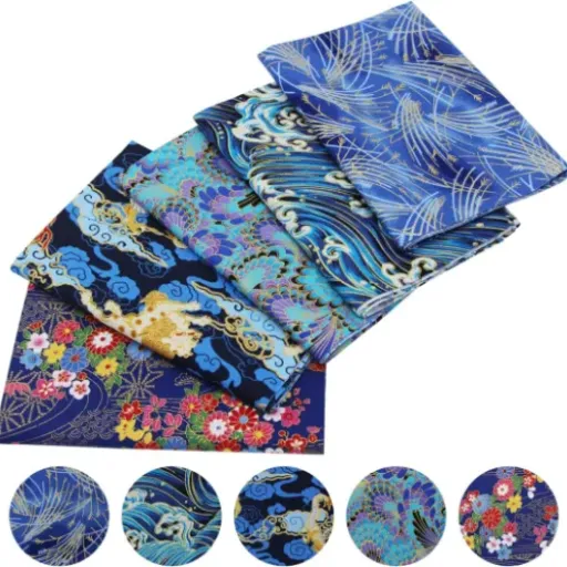 Test aufodara Tissus Coton Japonais 5x (40x80 cm) : jolis coupons pour petits projets DIY