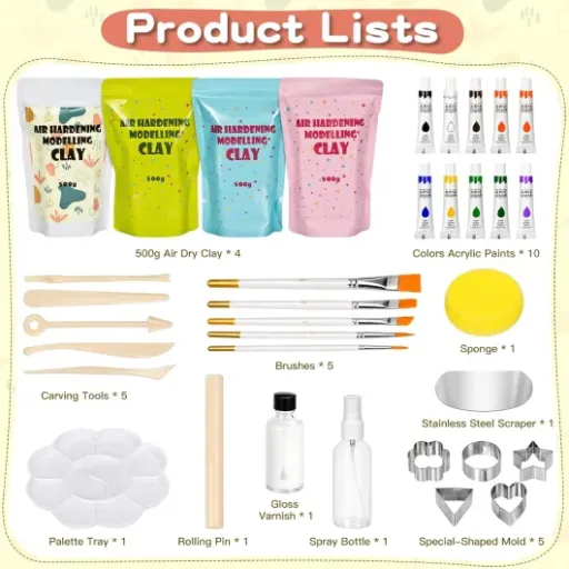 Test Kit Poterie 36pcs Naxup : un vrai kit complet pour bricoler sans four