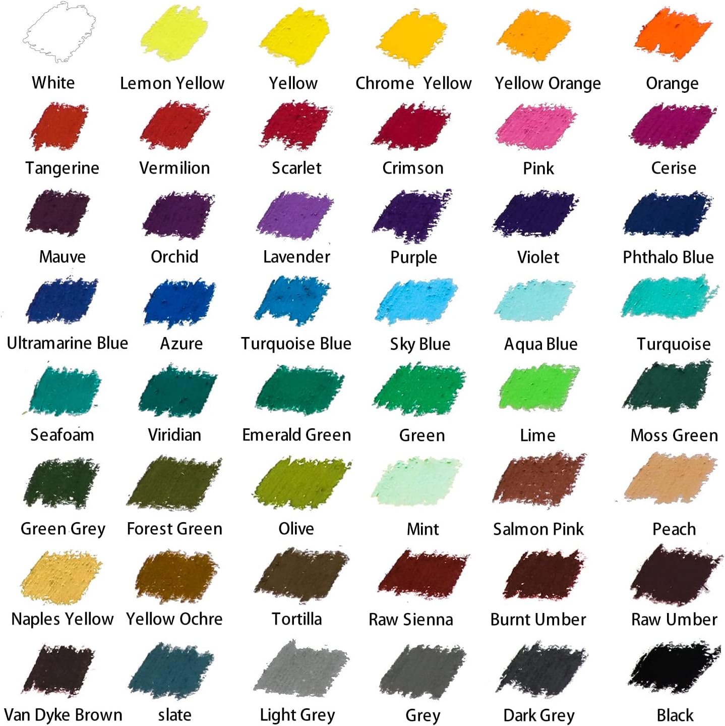 MONT MARTE Pastels à l'huile – 48 Pièces – Pastel Sec Doux pour l'Art – Couleurs intenses, haute Pigmentation – Idéal pour la Peinture et le Dessin