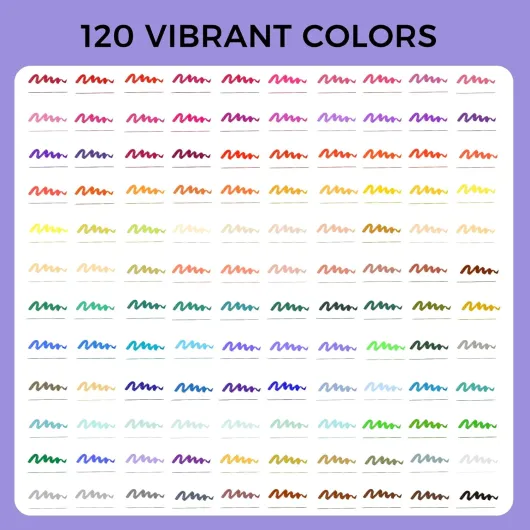 Feutre Coloriage Adulte, 120 Couleurs Double Pointe Feutre Aquarelle pour Dessin, Mandalas, Manga, Doodling et Calligraphie, Brush Pen pour Débutants et Artistes