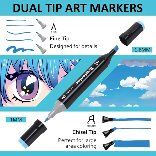 Lot de 100 marqueurs à alcool à double pointe pour coloriage pour adultes, marqueurs à alcool pour dessin, coloriage, croquis, fabrication de cartes, illustration, idéal pour les artistes 100 Color